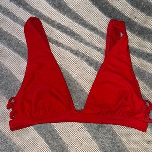 Red Triangle Bikini Top